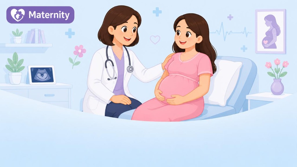 Illustration — antenatal consultation and maternity care